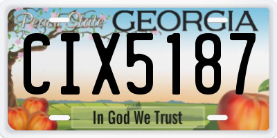GA license plate CIX5187