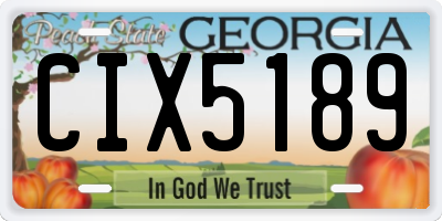 GA license plate CIX5189