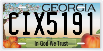 GA license plate CIX5191