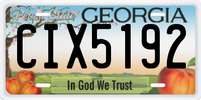 GA license plate CIX5192