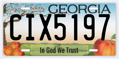 GA license plate CIX5197