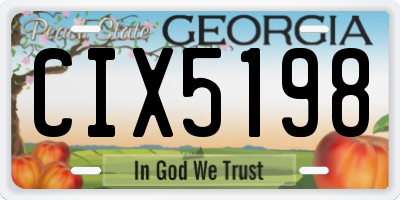 GA license plate CIX5198