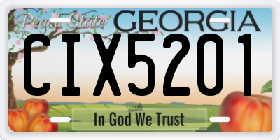 GA license plate CIX5201