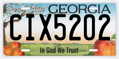 GA license plate CIX5202