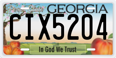 GA license plate CIX5204