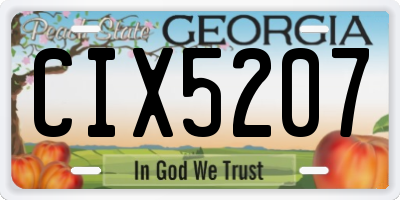 GA license plate CIX5207