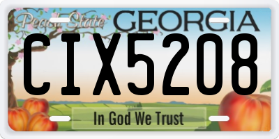 GA license plate CIX5208