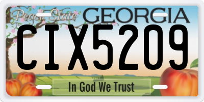 GA license plate CIX5209
