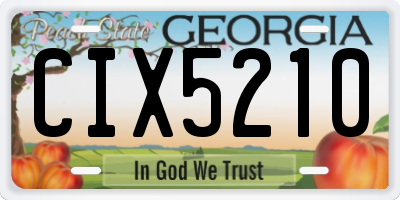 GA license plate CIX5210