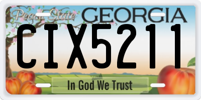 GA license plate CIX5211