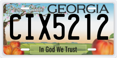 GA license plate CIX5212