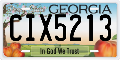 GA license plate CIX5213