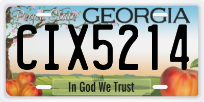 GA license plate CIX5214