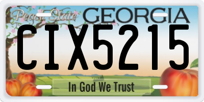 GA license plate CIX5215