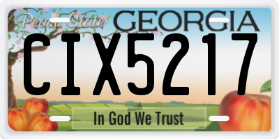 GA license plate CIX5217