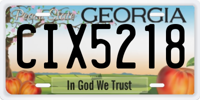 GA license plate CIX5218