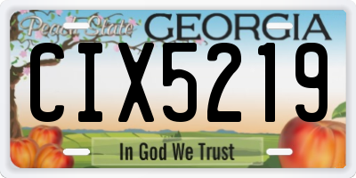 GA license plate CIX5219