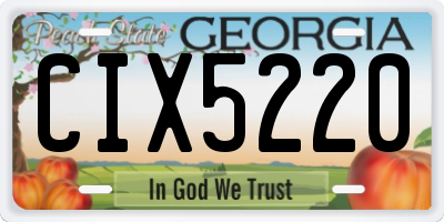 GA license plate CIX5220