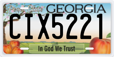 GA license plate CIX5221