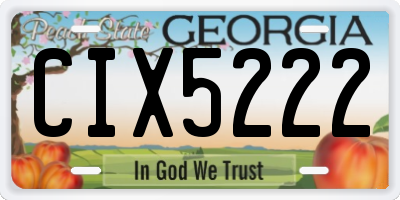 GA license plate CIX5222