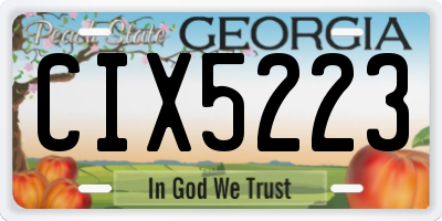 GA license plate CIX5223