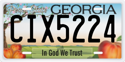 GA license plate CIX5224