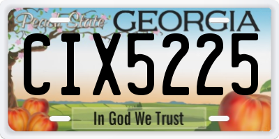 GA license plate CIX5225