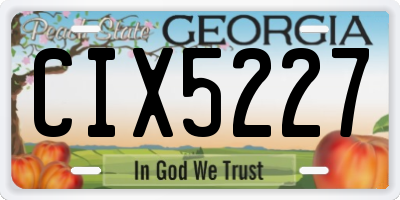 GA license plate CIX5227