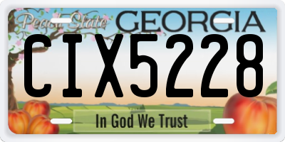 GA license plate CIX5228