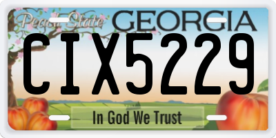 GA license plate CIX5229