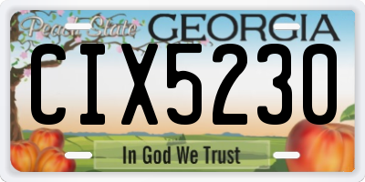 GA license plate CIX5230