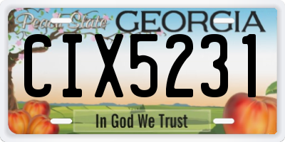 GA license plate CIX5231