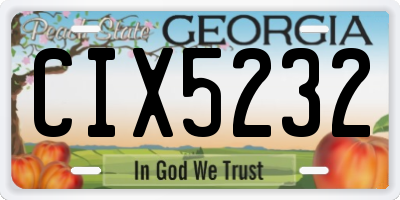 GA license plate CIX5232