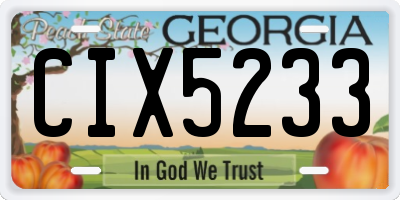 GA license plate CIX5233