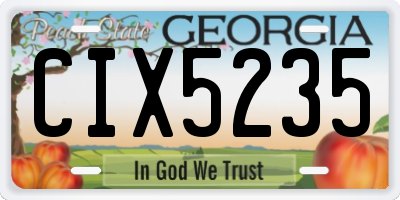GA license plate CIX5235