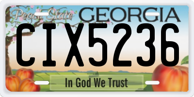 GA license plate CIX5236