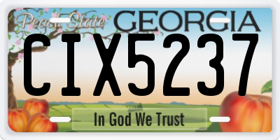GA license plate CIX5237