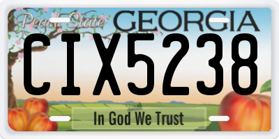 GA license plate CIX5238