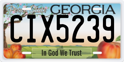 GA license plate CIX5239