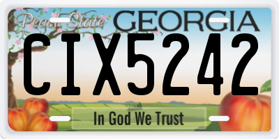 GA license plate CIX5242