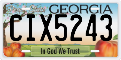 GA license plate CIX5243