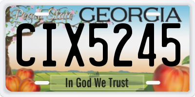 GA license plate CIX5245