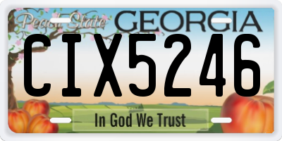 GA license plate CIX5246