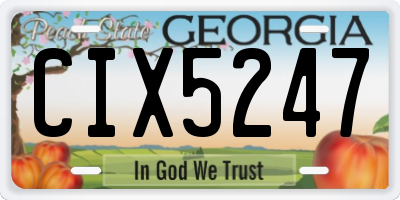 GA license plate CIX5247