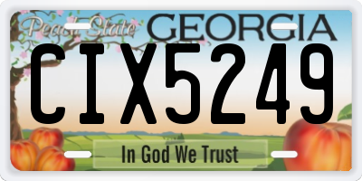 GA license plate CIX5249