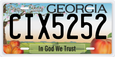 GA license plate CIX5252
