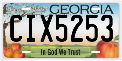 GA license plate CIX5253