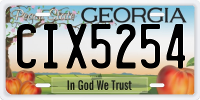 GA license plate CIX5254
