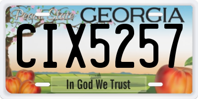 GA license plate CIX5257