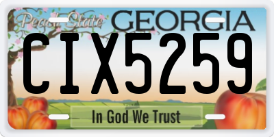 GA license plate CIX5259